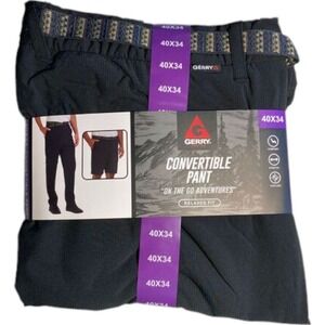 GERRY‎ Mens Convertible Commuter Pants Relaxed Fit Black 40x34 New with Tags!
